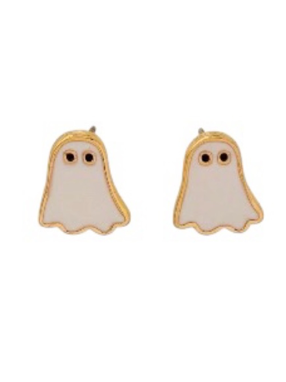 Ghost Enamel Stud Earrings NWOT Spooky Halloween Boo